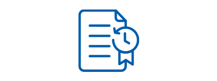 Paper with clock, Procurement icon.