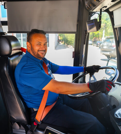 Smiling METRO bus operator.