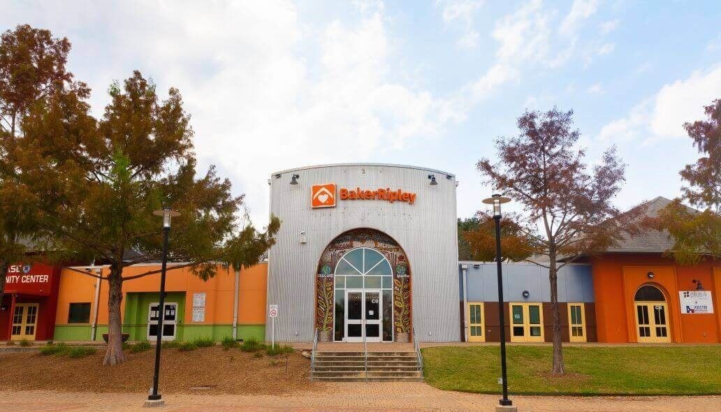 Photo showing the BakerRipley Gulfton Sharpstown Campus in Houston Texas.
