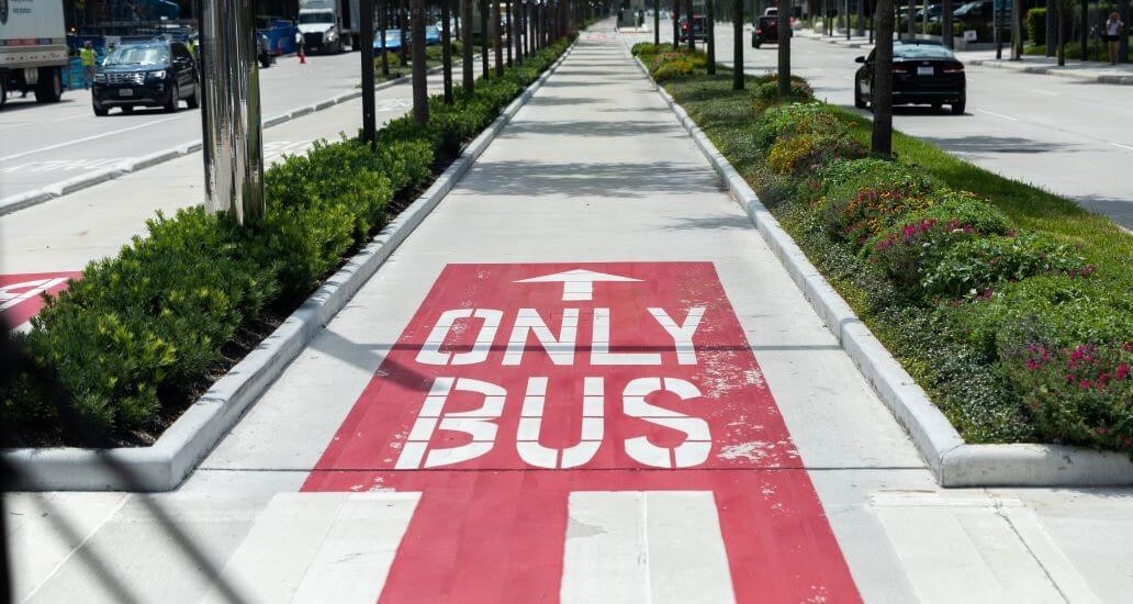 METRORapid bus-only lane.