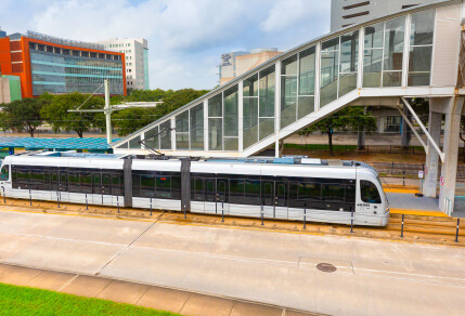METRORail Red Line at the Texas Medical Center Transit Center,