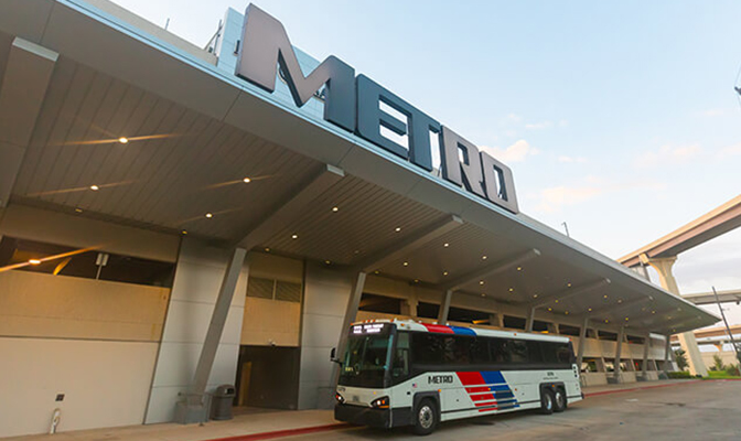 METRO Park & Ride bus at the Grand Parkway Park & Ride.