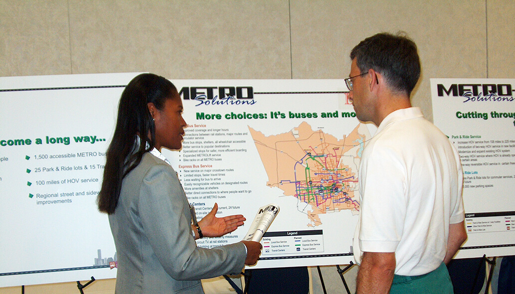 METRO Solutions public meeting display of plan boards.