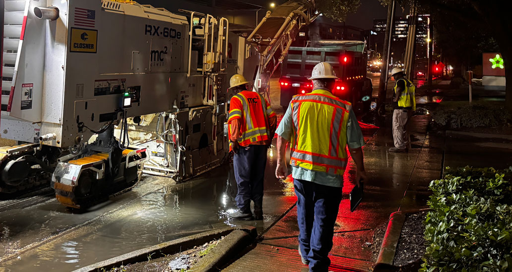 Asphalt milling operation – Westheimer Eastbound lanes at 610.