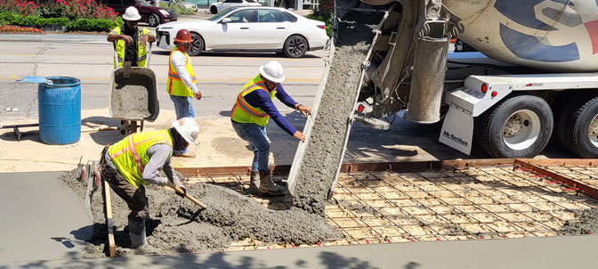 Pouring concrete on 82 Westheimer BOOST project.