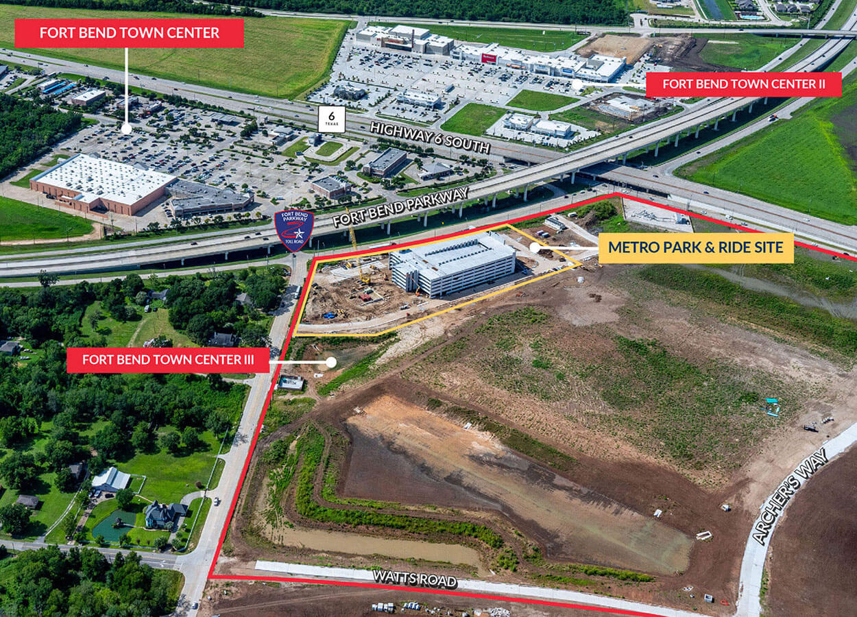 Map of the proposed Missouri City Park & Ride facility.
