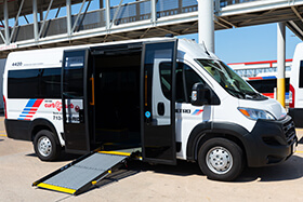 METRO curb2curb ADA-accessible low-floor minibus.