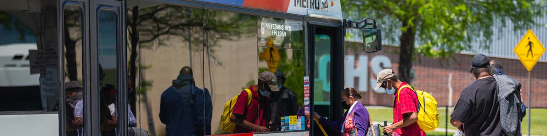 96 Veterans Memorial customers boarding bus