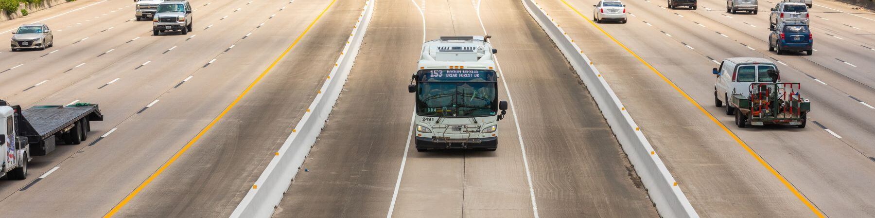 153 Harwin Express bus in Highway 59 South HOV express lane