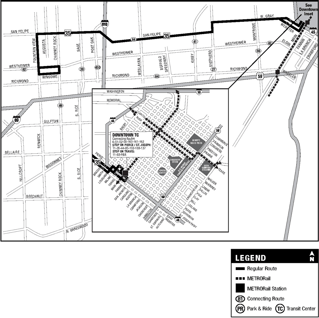 Route map for 35 San Felipe bus