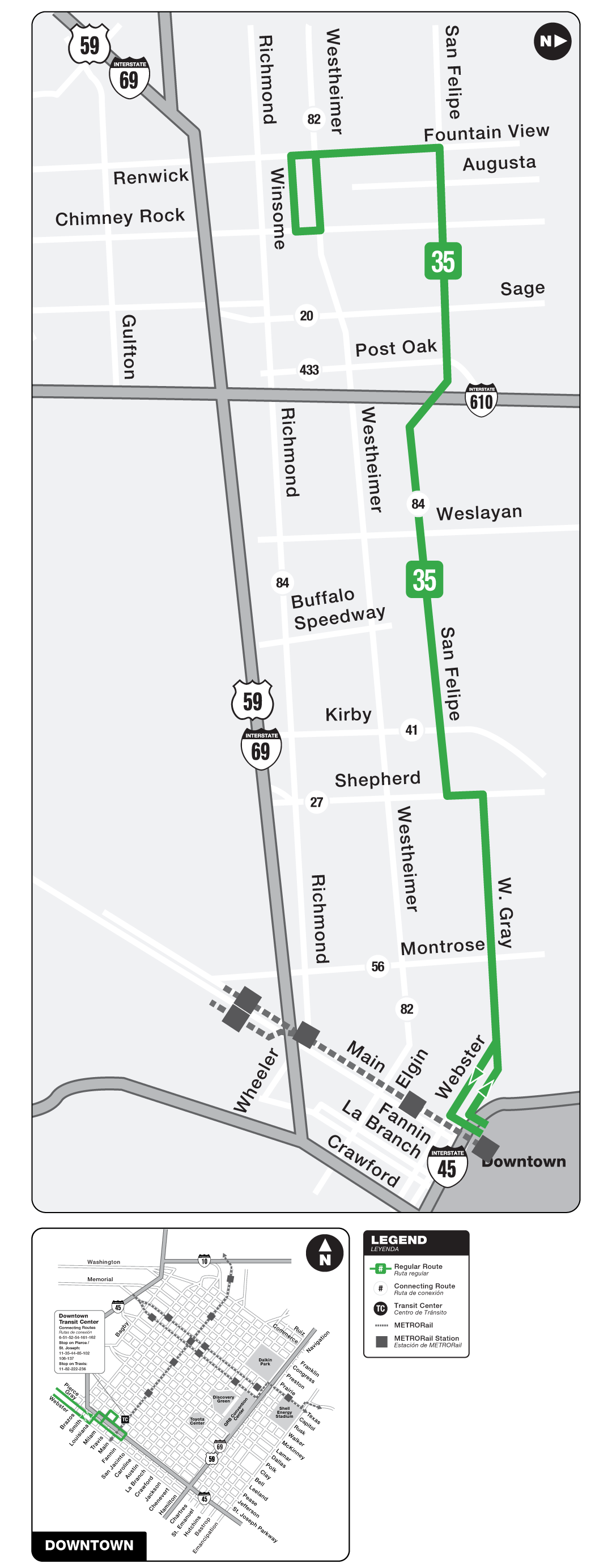 Route map for 35 San Felipe bus