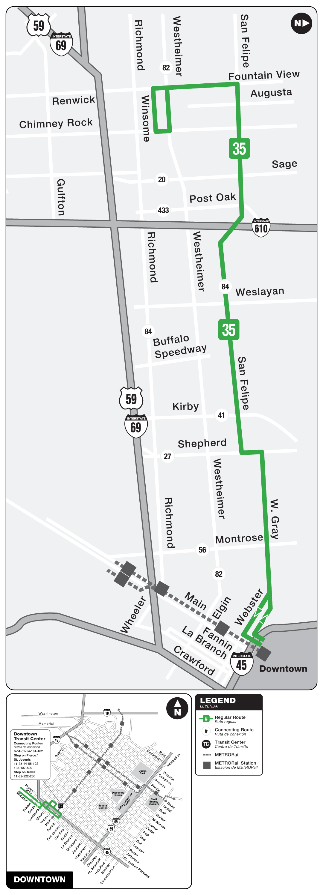 Route map for 35 San Felipe bus.