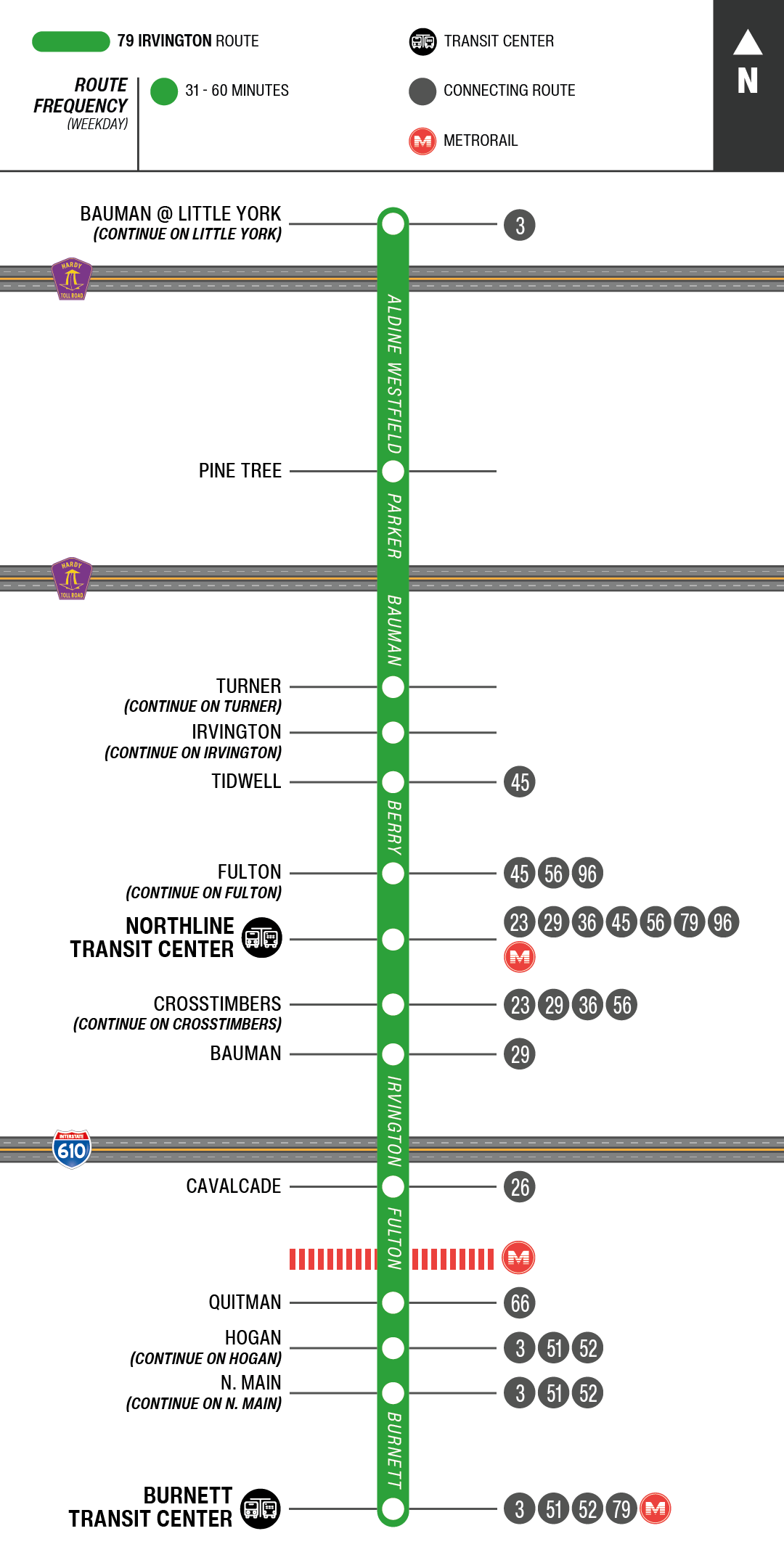 Route map for 79 Irvington bus