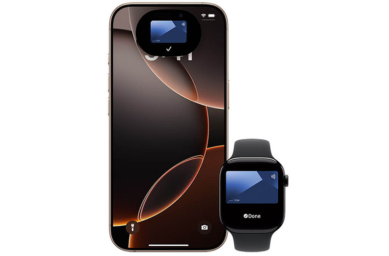 iPhone and Apple Watch displaying Apple Pay.