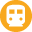 Train icon on yellow background.