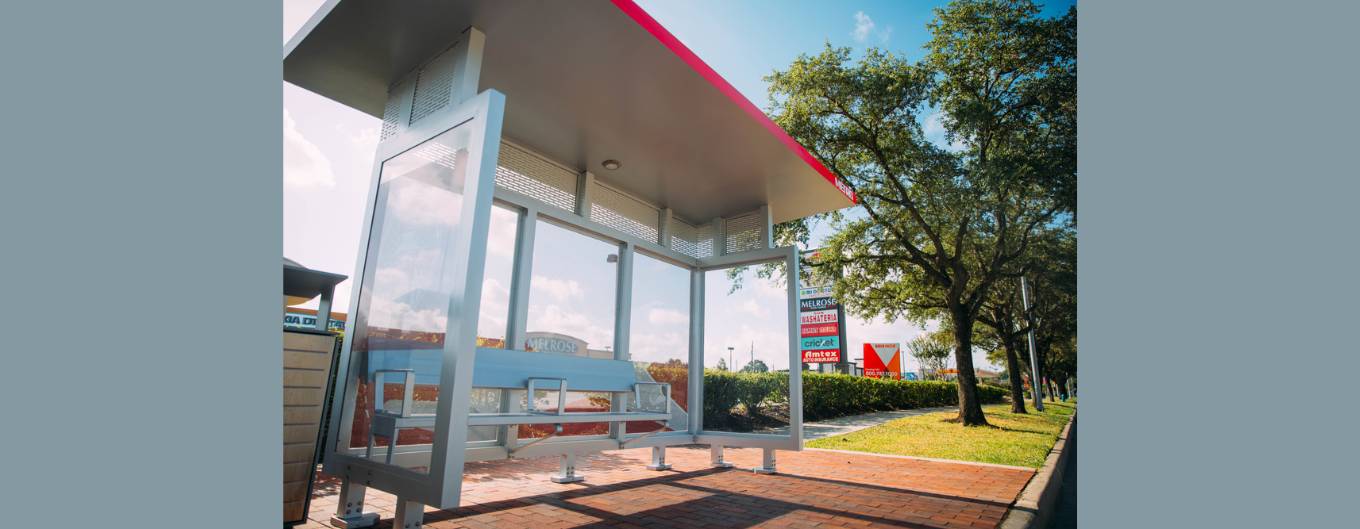 Photo of a newer METRO stop near Hobby Airport.