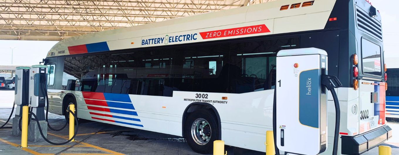 METRO Electric Bus charging at the bus depot.