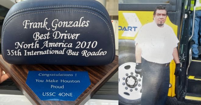 Frank Gonzales' 2010 Bus Roadeo trophy.