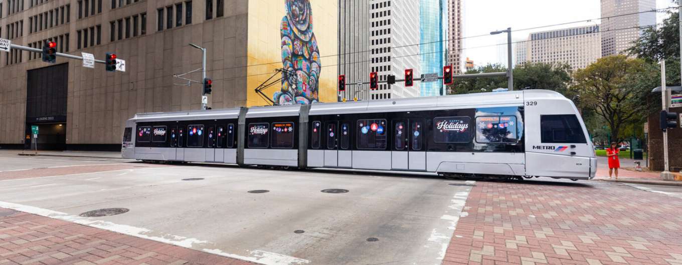 The METRORail Green Line travels through EaDo and Second Ward.