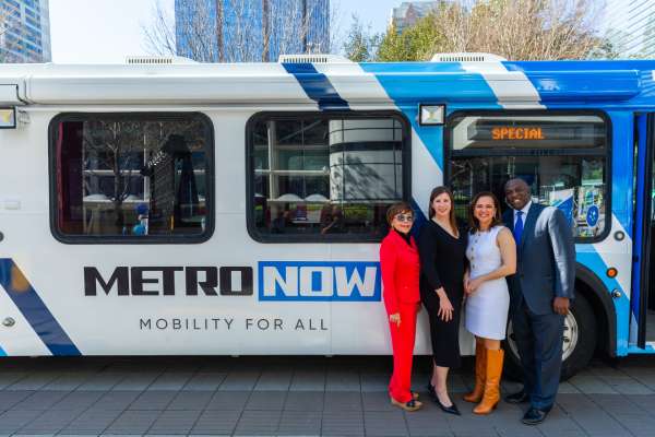 METRO Board of Directors attend the METRONow press conference at the George R. Brown Convention Center