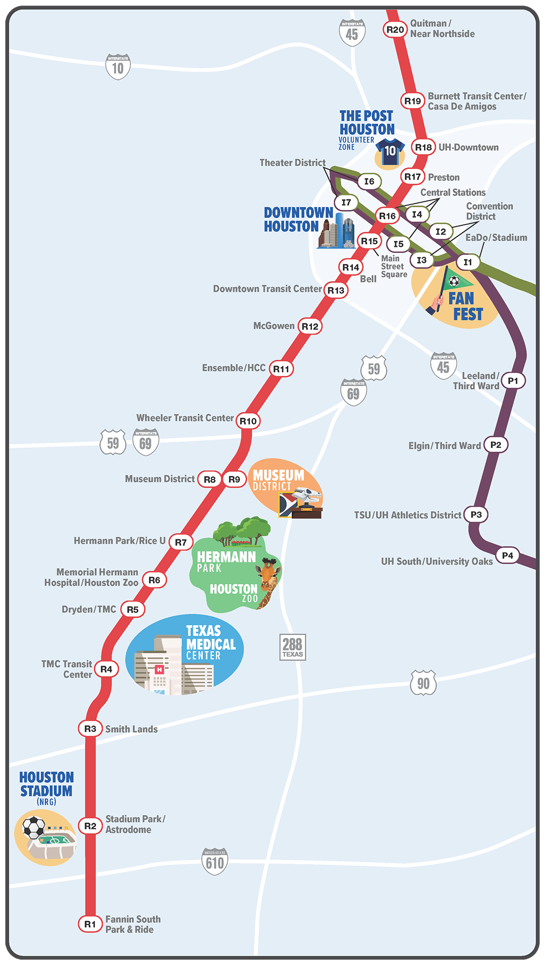 METRORail map of World Cup event locations.