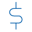 blue dollar sign icon
