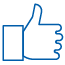 blue thumbs up icon