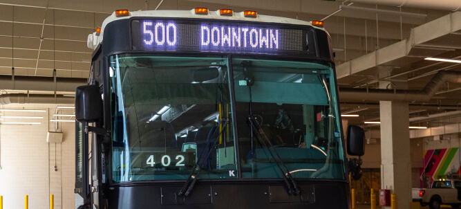 The 500 Downtown Direct bus.