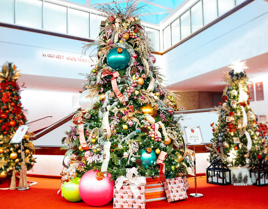 Holiday decor at the Margaret Alkek Williams Center for Dance.