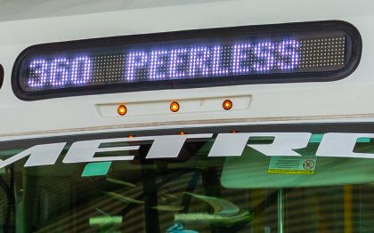 360 Peerless Shuttle route destination sign
