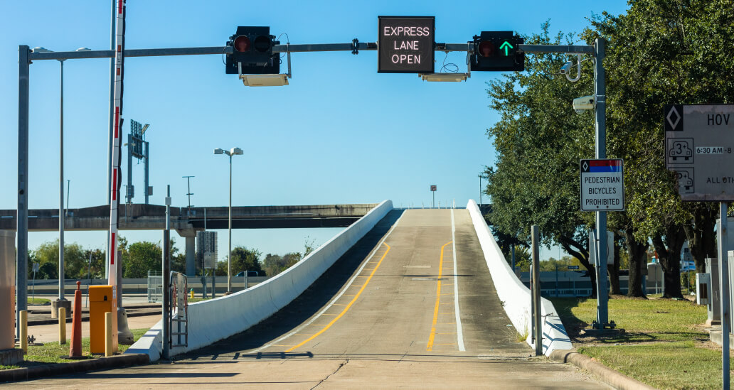 Highway 290 NW Express Lane entrance at Northwest Station Park & Ride