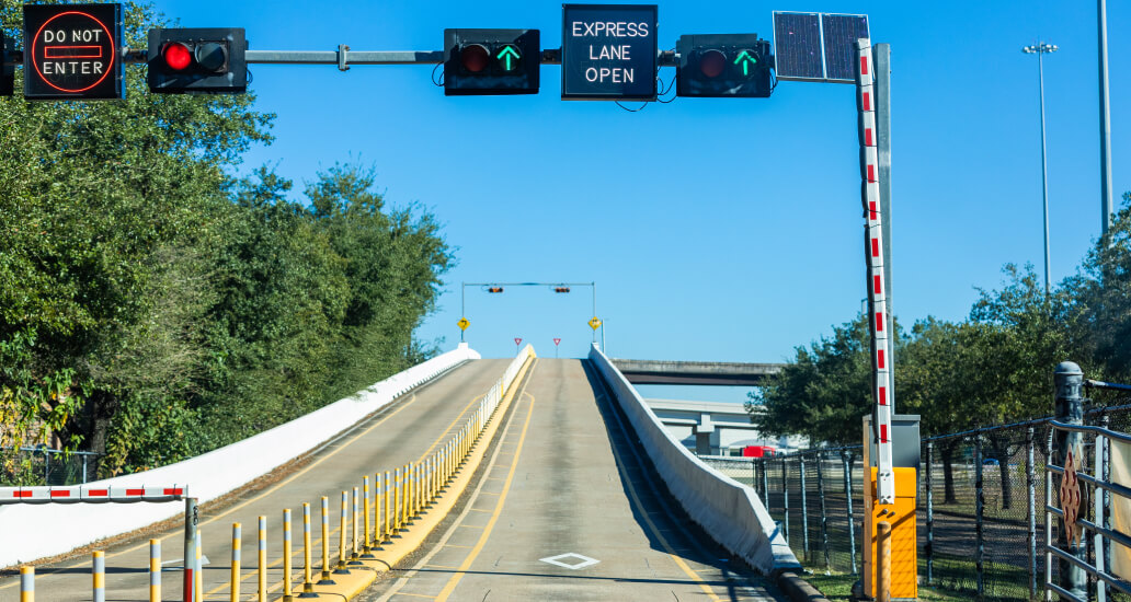 Highway 290 NW Express Lane entrance from the West Little York Park & Ride