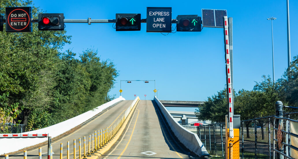 HOV/HOT lane entrance ramp from the West Little York Park & Ride.