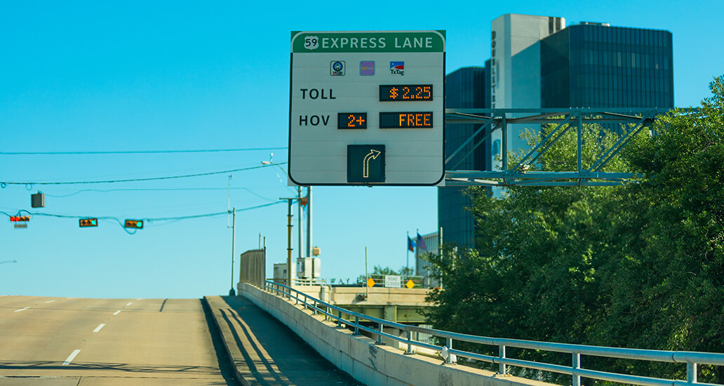 US Highway 59 Express Lane sign at Edloe Street