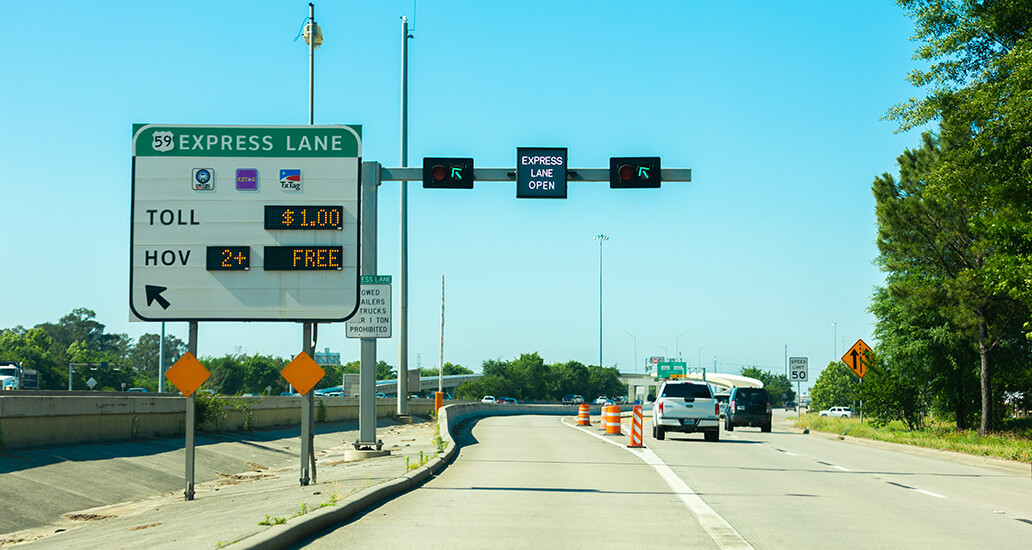 US 59 North HOV/HOT lane entrance near Hamblen Road.