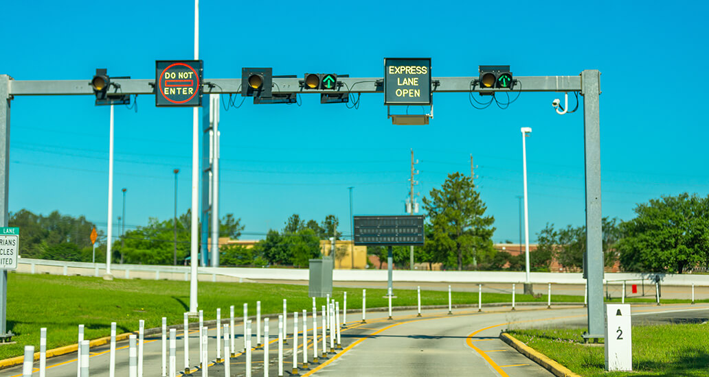 US 59 North HOV/HOT lane entrance at Townsen Park & Ride.