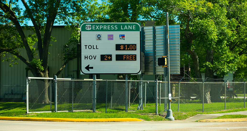 US 59 North HOV/HOT lane entrance at Eastex Park & Ride.