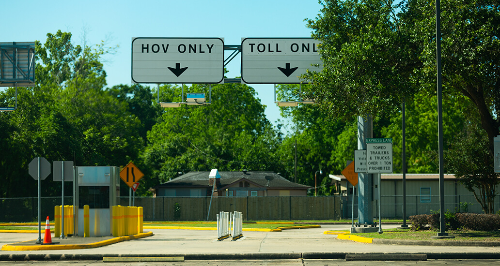 59 North Freeway express lane entrance from the Tidwell Transit Center.