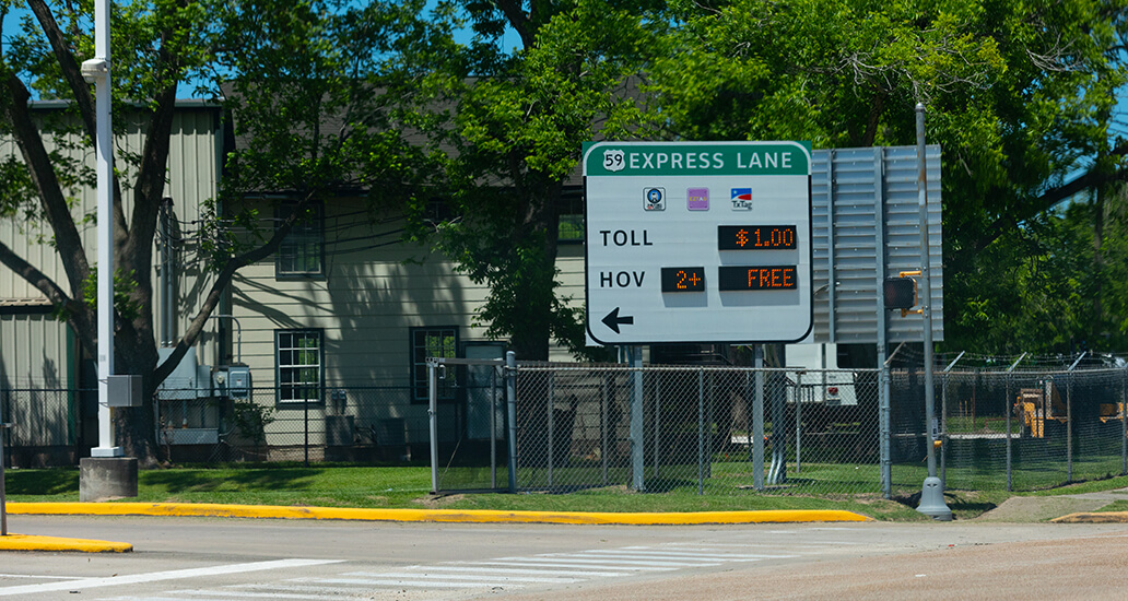 59 North Freeway express lane entrance from the Eastex Park & Ride.