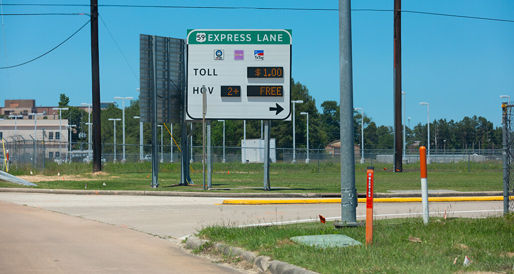 US 59 North HOV/HOT lane entrance from Will Clayton Parkway.