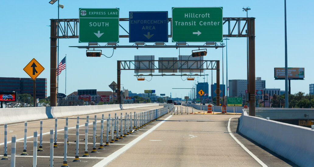 US Highway 59 Express Lane exit to Hillcroft Transit Center