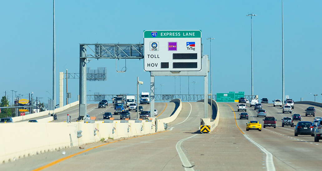 I-45 South HOV/HOT lane entrance near West Medical Center Boulevard.