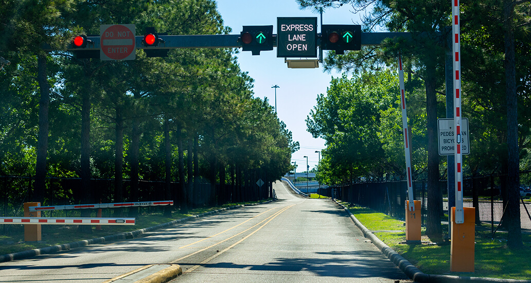 I-45 South Freeway express lane entrance from the Fuqua Park & Ride.