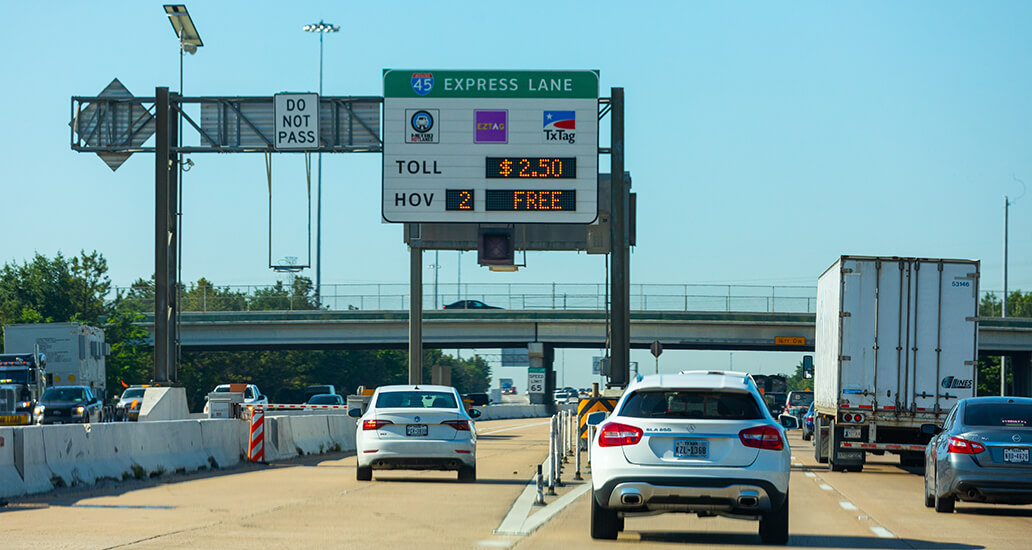 I-45 North HOV/HOT lane entrance just south of Cypresswood Drive.