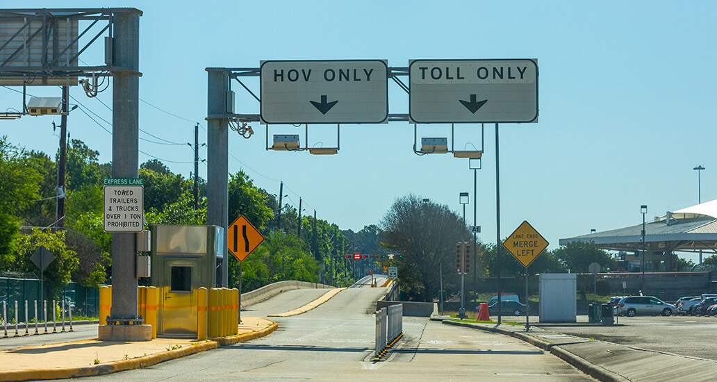 I-45 North Freeway express lane entrance from the Kuykendahl Park & Ride.