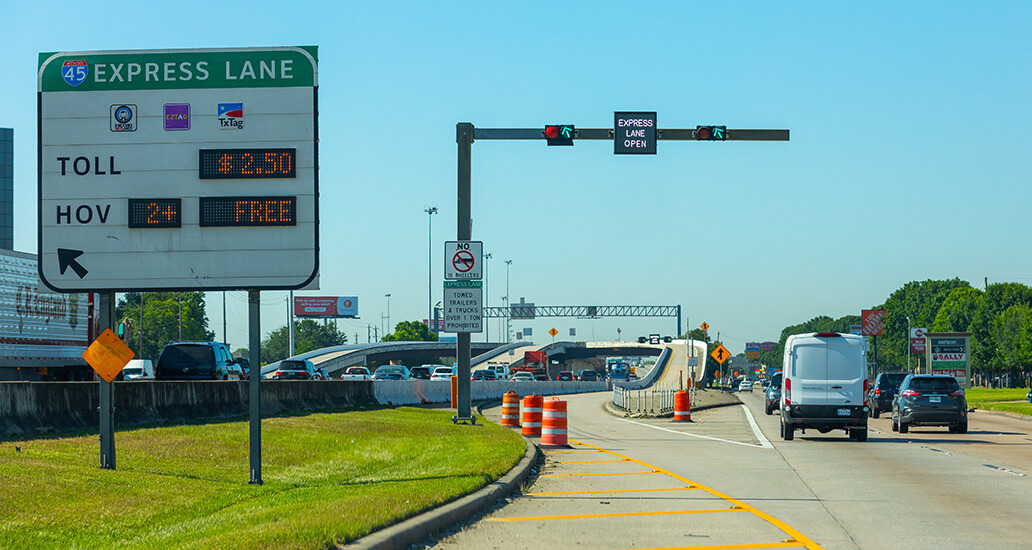 Entrance to the I-45 North inbound express lane near Aldine Bender.