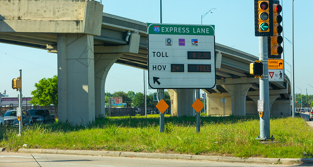 I-45 North express lane entrance from the interchange of North Shepherd, Veterans Memorial and the frontage road.