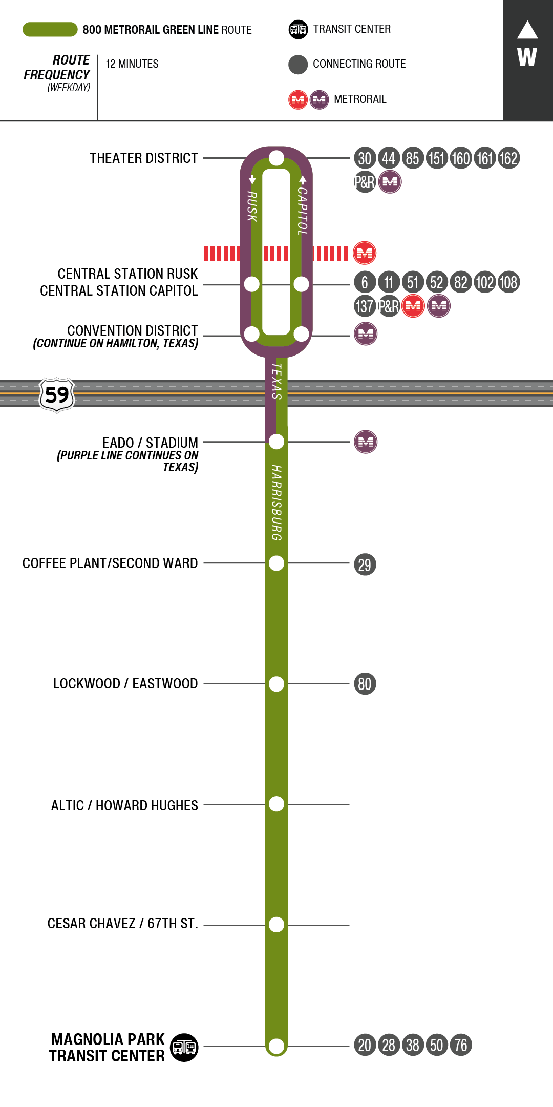METRORail-Green-Line-map Route map for METRORail Green Line