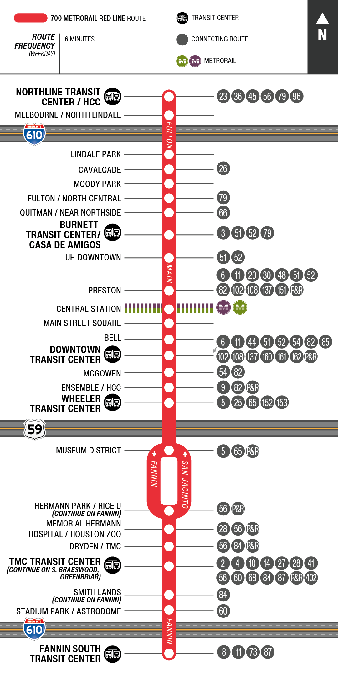 METRORail-Red-Line-map Route map for METRORail Red Line
