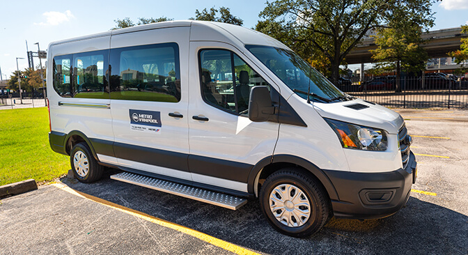 A parked METRO Vanpool vehicle.